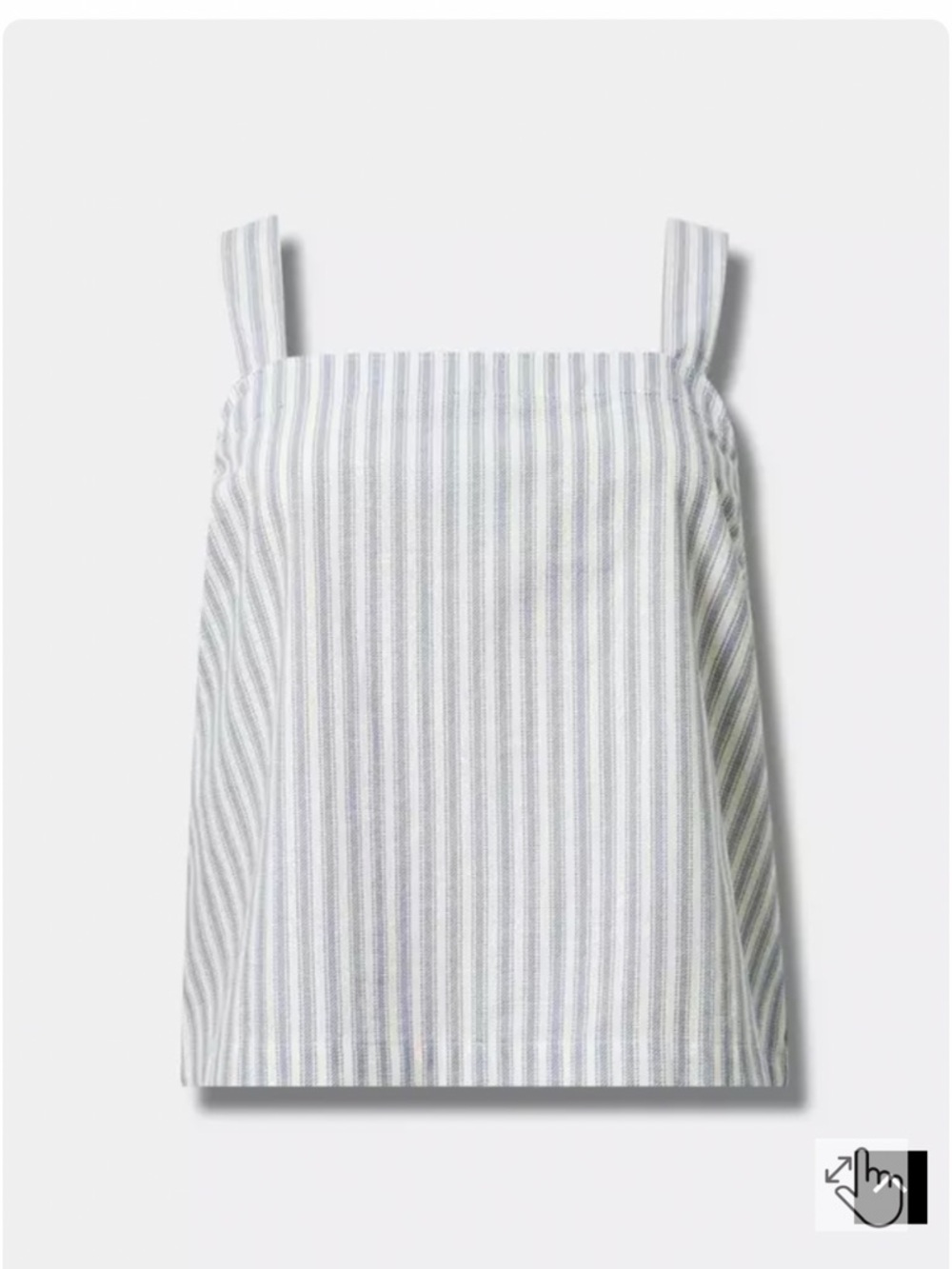 torrid White and Light Blue Vertical Stripe Square Neck Tank